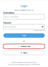 Academic Login auswählen