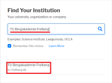 TU Bergakademie Freiberg eingeben