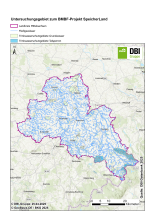 Gebiet Forschungsprojekt Speicherland mit Gewässern