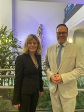 Minister Dirk Panter beim Antrittsbesuch mit Rektorin Prof. Jutta Emes.