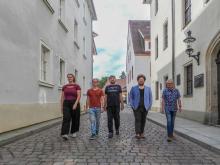 Beteiligte in der Freiberger Altstadt.