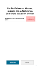 geteduroam-App: Zertifikat DFN Community PKI installieren