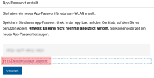 Service-Portal: eduroam-Kennwort kopieren