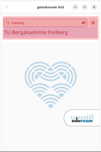 geteduroam Linux - TUBAF suchen