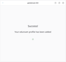 geteduroam Linux - Installation erfolgreich