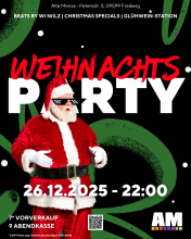 Ankündigungsplakat der Weihnachtsparty in der Alten Mensa