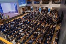 Rund 600 Absolventinnen und Absolventen verabschiedete die TU Bergakademie Freiberg in der Alten Mensa in der Freiberger Innenstadt.