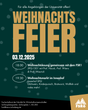 Ankündigungsplakat der Weihnachtsfeier des FSR der Fakultät 6