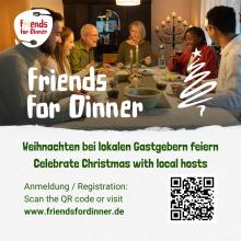 Ankündigungsflyer der Aktion "Friends for Dinner"