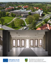 Ansicht des Clemens-Winkler-Altbaus, Finanzierungshinweise: Kofinanziert durch die Europäische Union und den Freistaat Sachsen