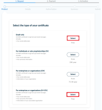 Zertifikatstyp auswählen