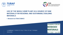 Presentation about building materials from hemp at BHT session "Biobased Materials"
