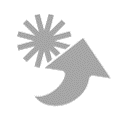 Ein graues Icon: Ein Stern und ein Pfeil nach oben.