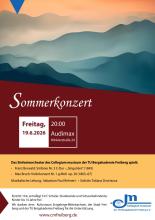 Bild: abstrakte Hochgebirgslandschaft im Dämmerlicht mit weichen Bergketten und Nebel Text: Sommerkonzert, Freitag, 19.06.2026, 20:00 Audimax, Winklerstraße 24,  Das Sinfonieorchester des Collegium musicum der TU Bergakademie Freiberg e. V. spielt: Franz Berwald: Sinfonie Nr. 3 C-Dur – „Singulière“ (1845) Max Bruch: Violinkonzert Nr. 1 g-Moll op. 26 (1865–67) Die musikalische Leitung: Sebastian Paul Rehnert, Solistin: Tatiana Dvortsova Eintrittspreise: 10 € / 5 € erm. f. Schüler, Studierende und  Schwerbeh.