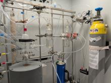 Versuchsaufbau im Chemielabor